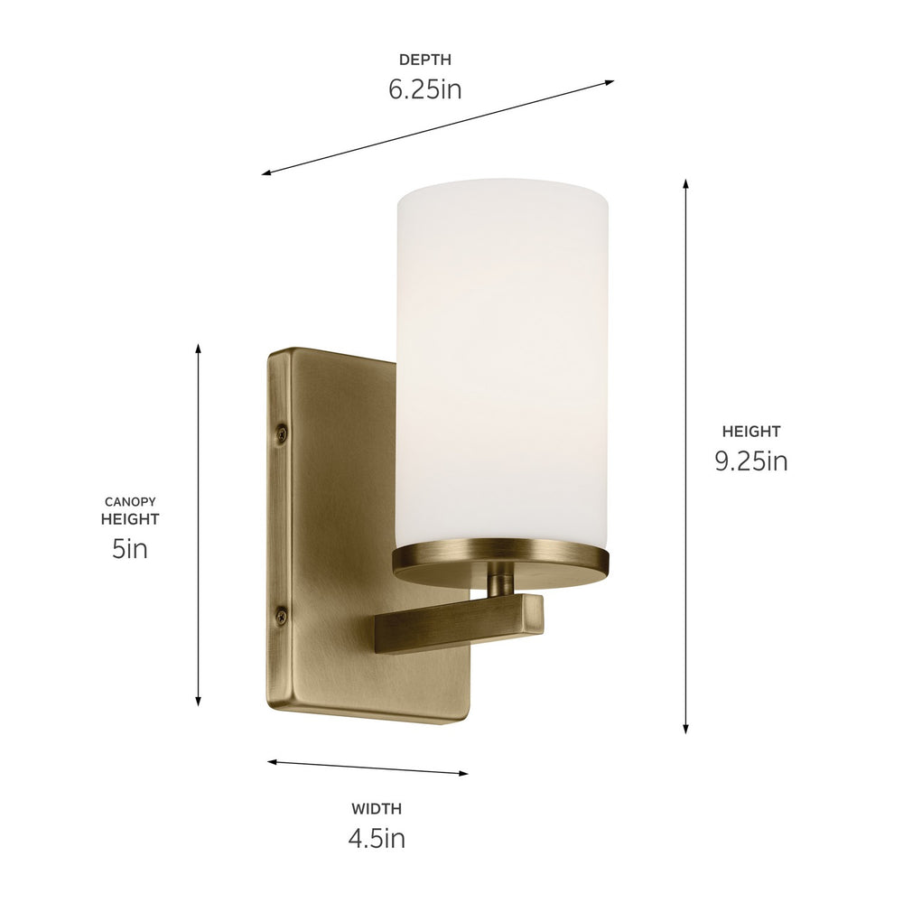 Kichler Canada - 45495NBR - One Light Wall Sconce - Crosby - Natural Brass