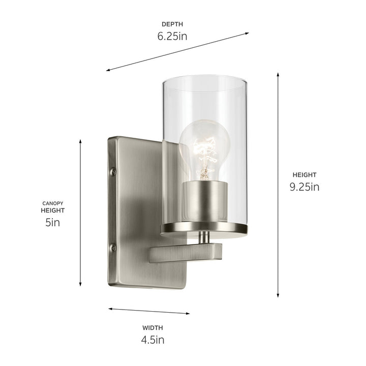 Kichler Canada - 45495NICLR - One Light Wall Sconce - Crosby - Brushed Nickel