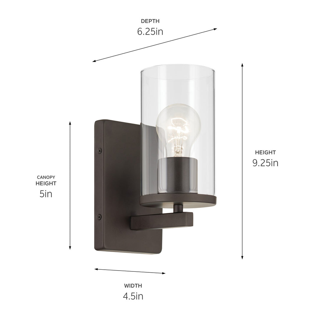 Kichler Canada - 45495OZCLR - One Light Wall Sconce - Crosby - Olde Bronze