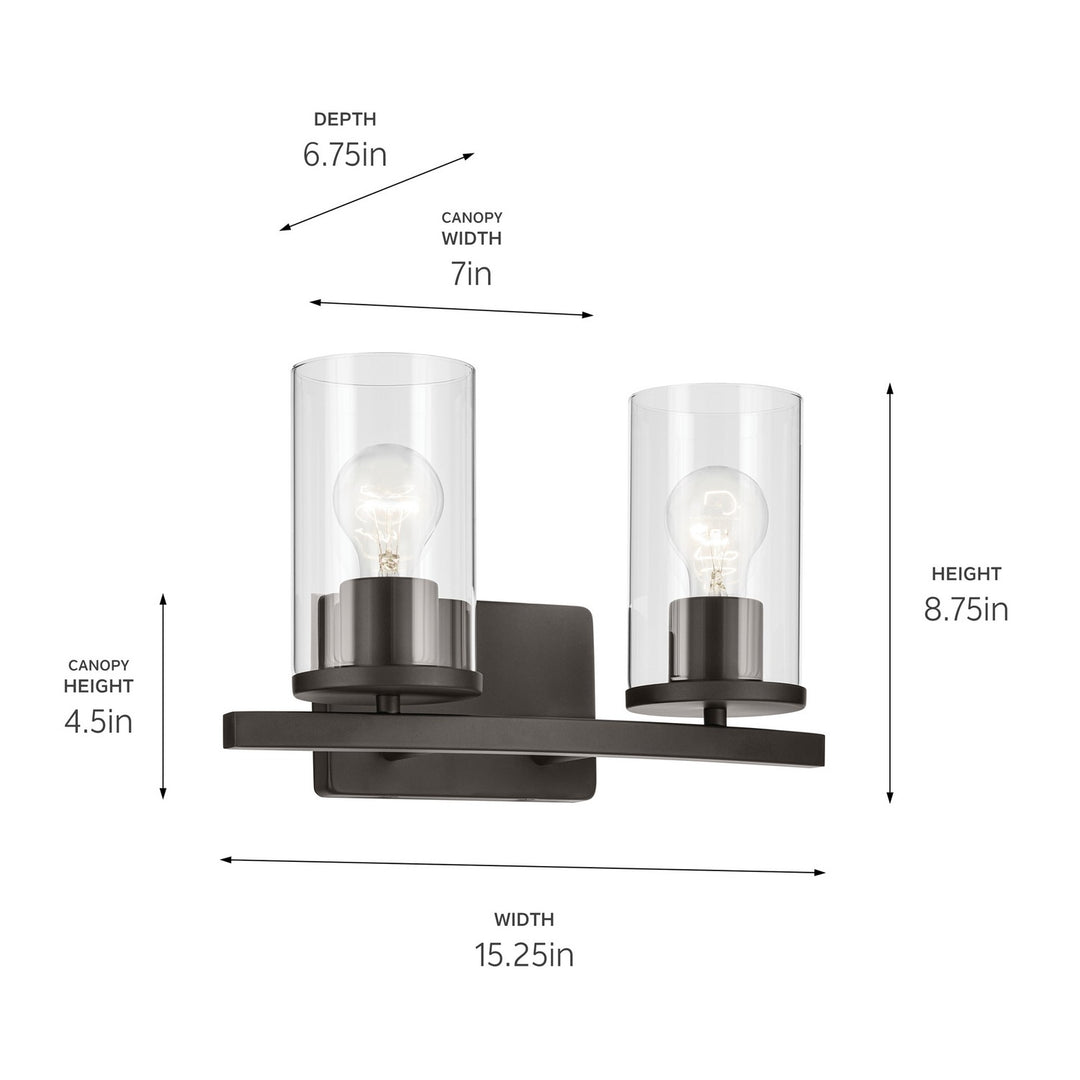 Kichler Canada - 45496OZCLR - Two Light Bath - Crosby - Olde Bronze