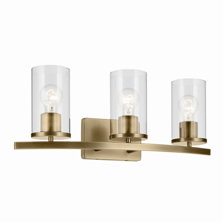 Kichler Canada - 45497NBRCLR - Three Light Bath - Crosby - Natural Brass