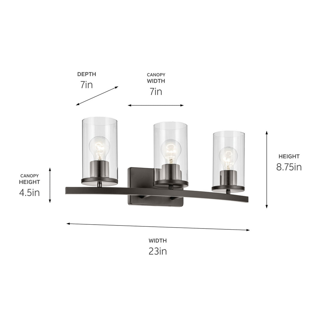 Kichler Canada - 45497OZCLR - Three Light Bath - Crosby - Olde Bronze