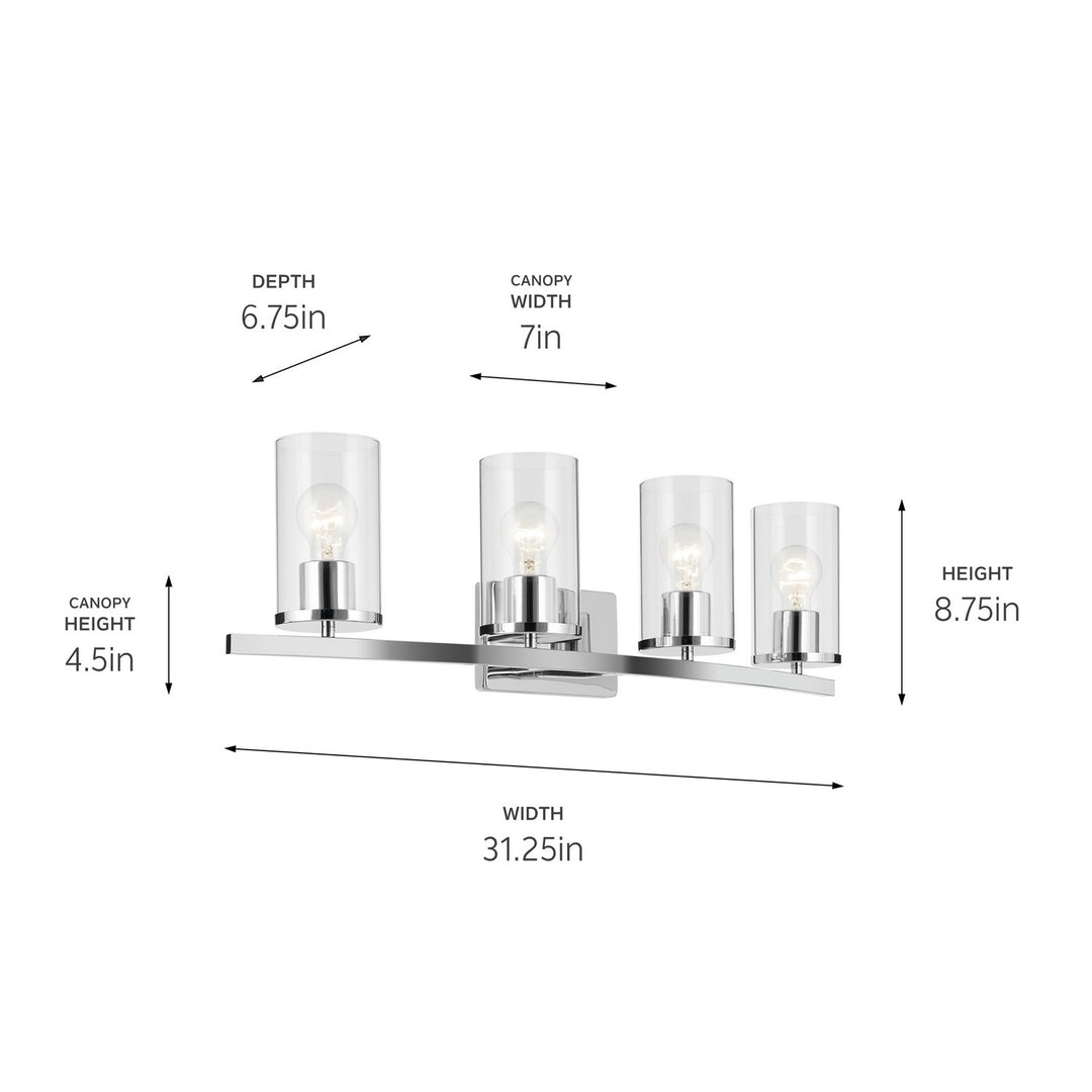 Kichler Canada - 45498CHCLR - Four Light Bath - Crosby - Chrome