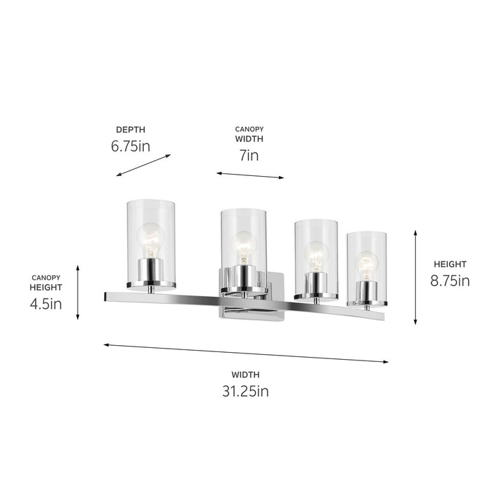 Kichler Canada - 45498CHCLR - Four Light Bath - Crosby - Chrome