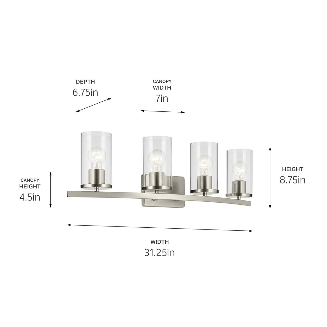 Kichler Canada - 45498NICLR - Four Light Bath - Crosby - Brushed Nickel
