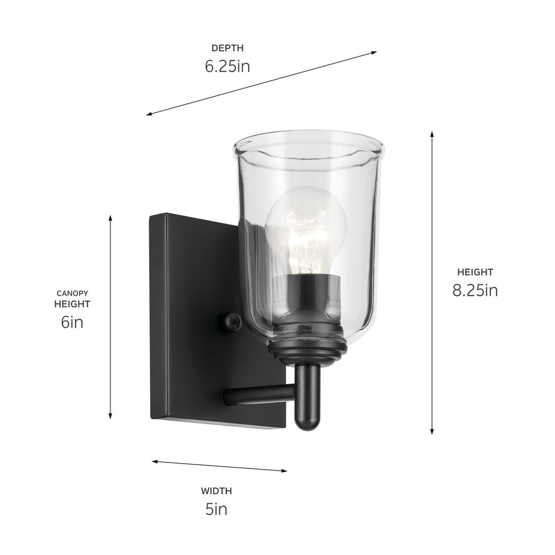 Kichler Canada - 45572BKCLR - One Light Wall Sconce - Shailene - Black