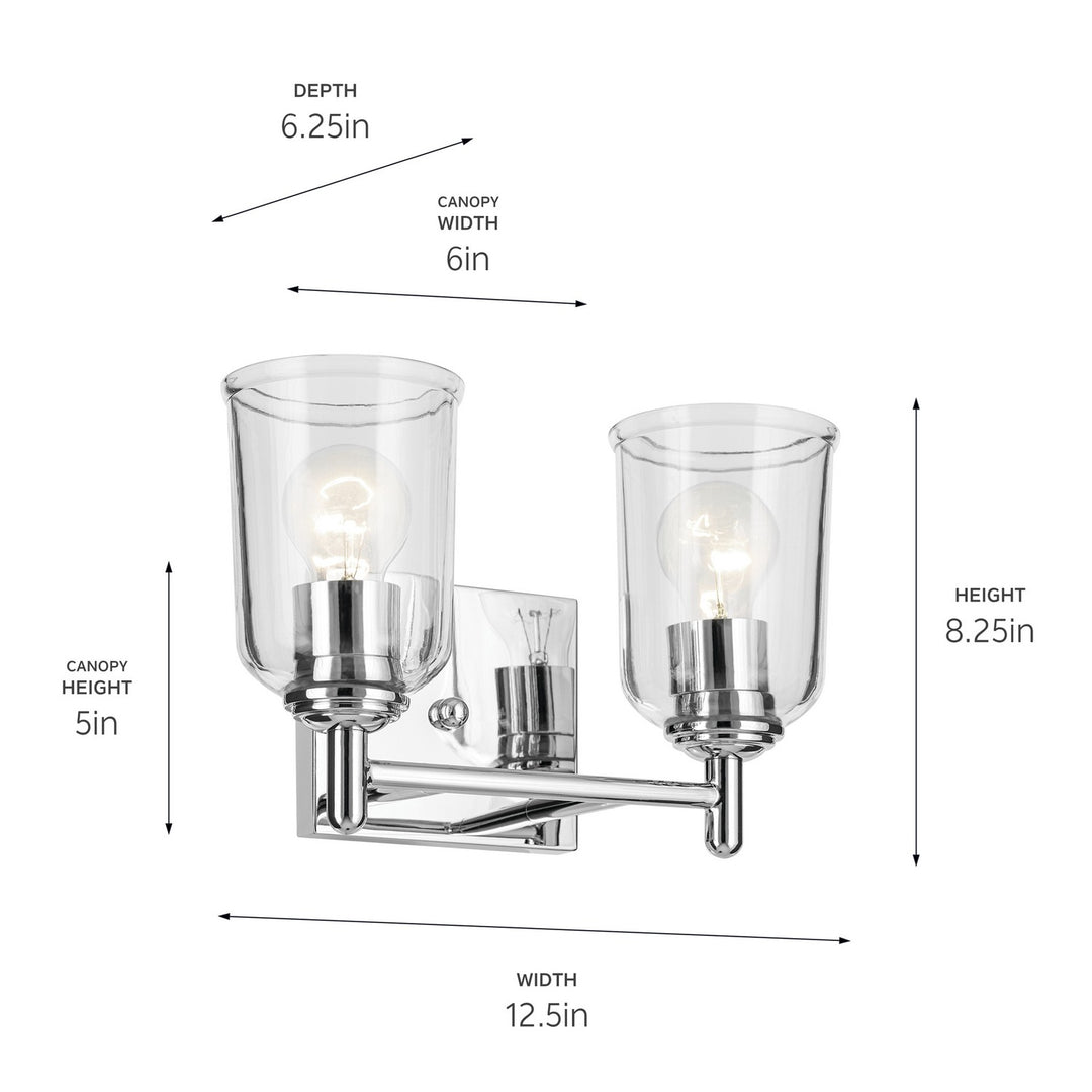 Kichler Canada - 45573CHCLR - Two Light Bath - Shailene - Chrome