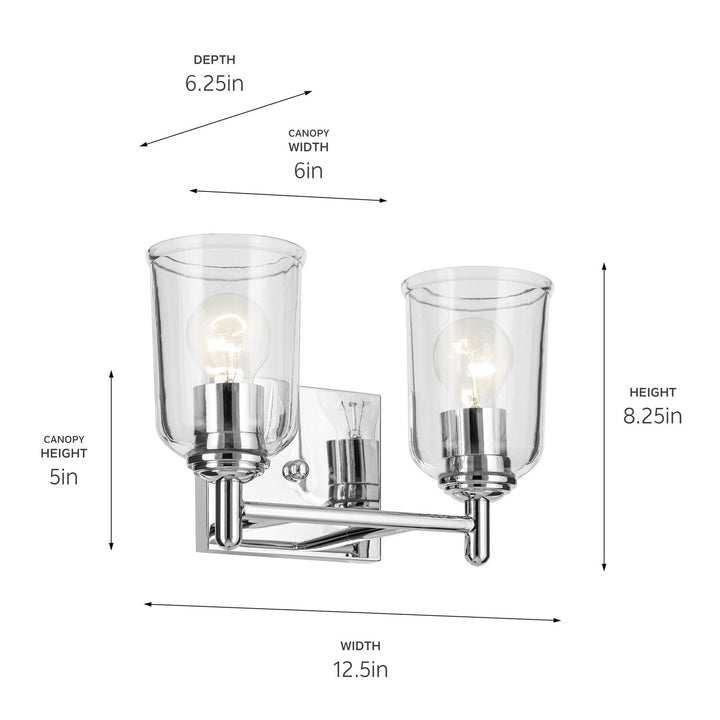 Kichler Canada - 45573CHCLR - Two Light Bath - Shailene - Chrome