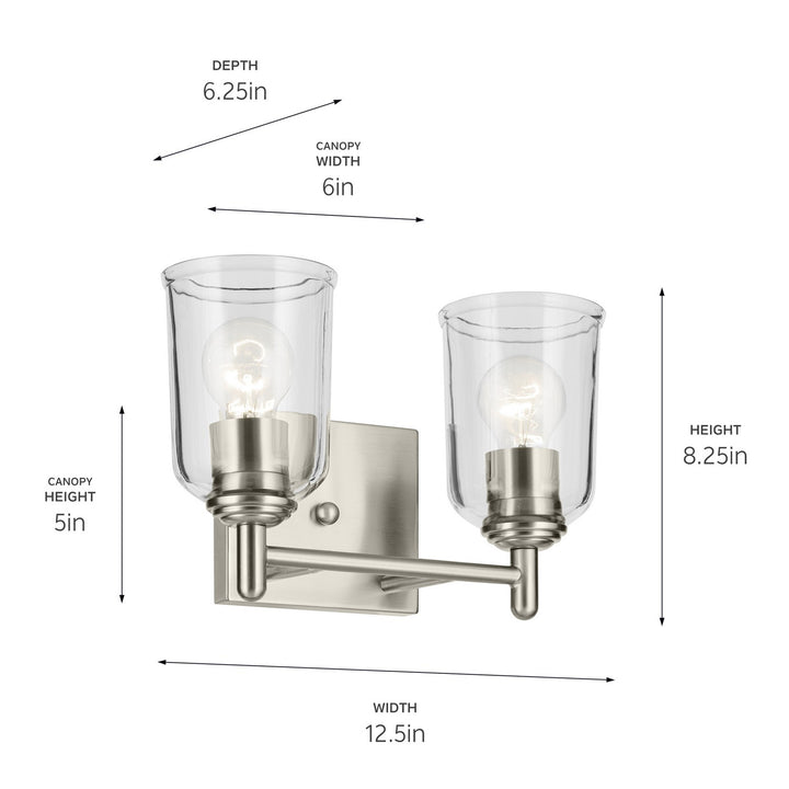 Kichler Canada - 45573NICLR - Two Light Bath - Shailene - Brushed Nickel