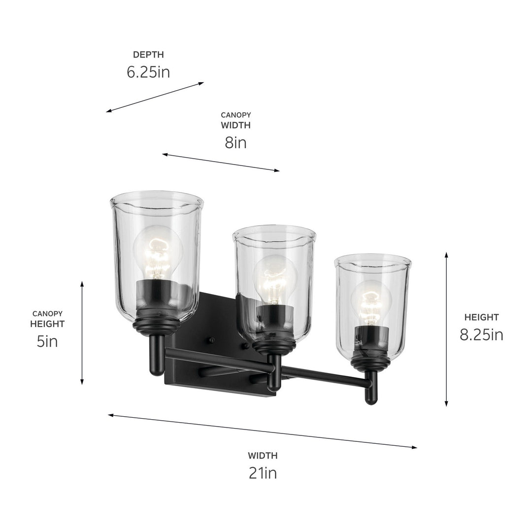 Kichler Canada - 45574BKCLR - Three Light Bath - Shailene - Black