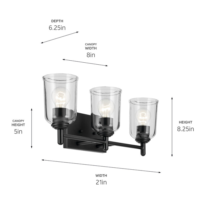 Kichler Canada - 45574BKCLR - Three Light Bath - Shailene - Black