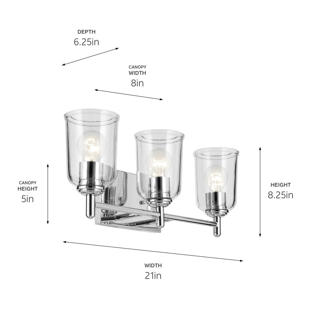Kichler Canada - 45574CHCLR - Three Light Bath - Shailene - Chrome