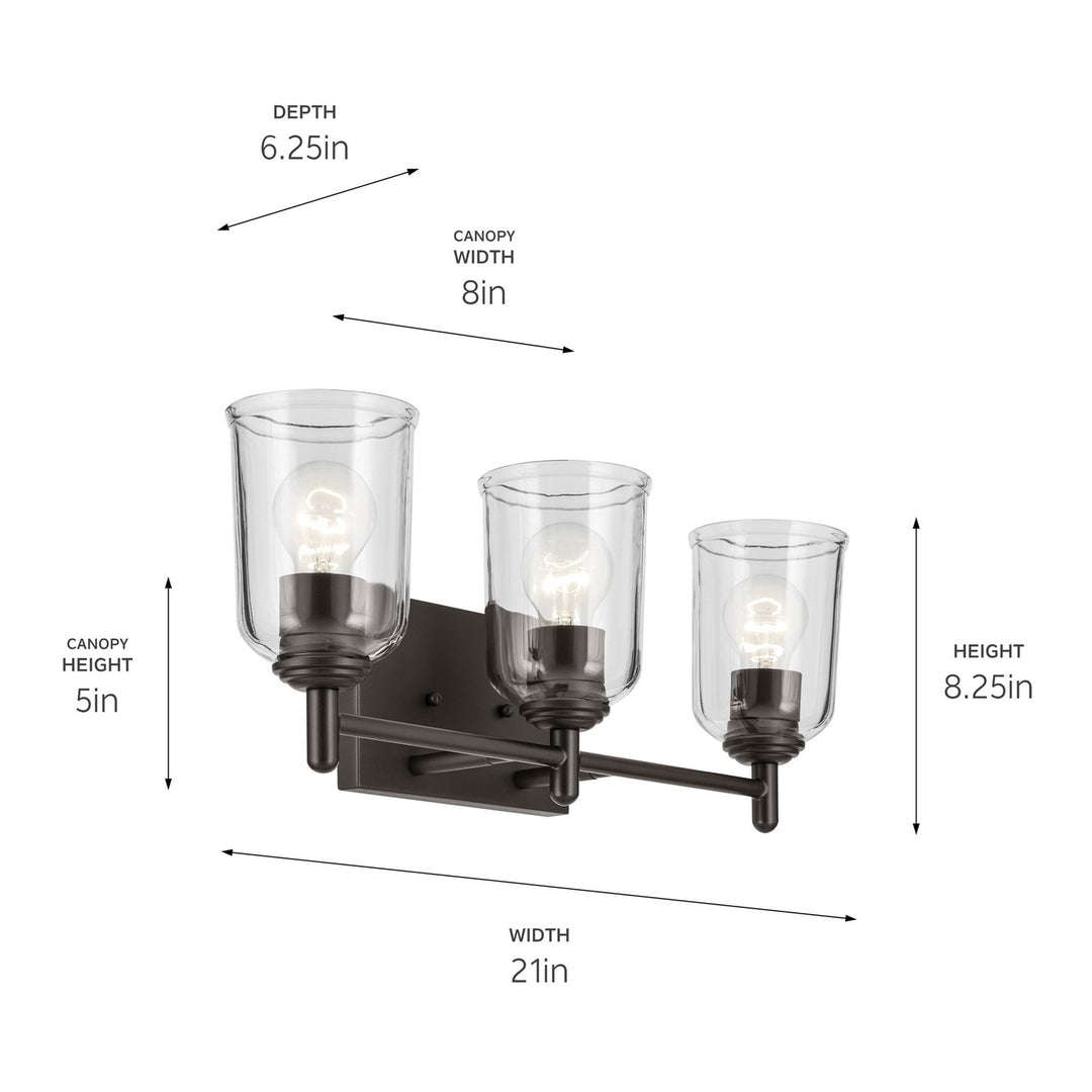 Kichler Canada - 45574OZCLR - Three Light Bath - Shailene - Olde Bronze