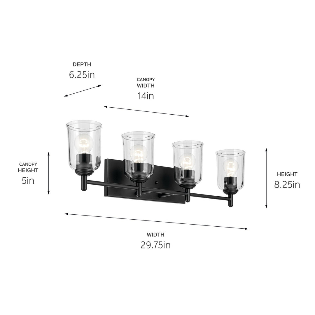 Kichler Canada - 45575BKCLR - Four Light Bath - Shailene - Black