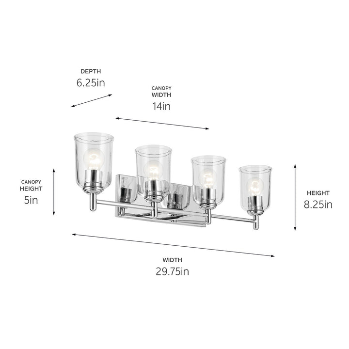 Kichler Canada - 45575CHCLR - Four Light Bath - Shailene - Chrome
