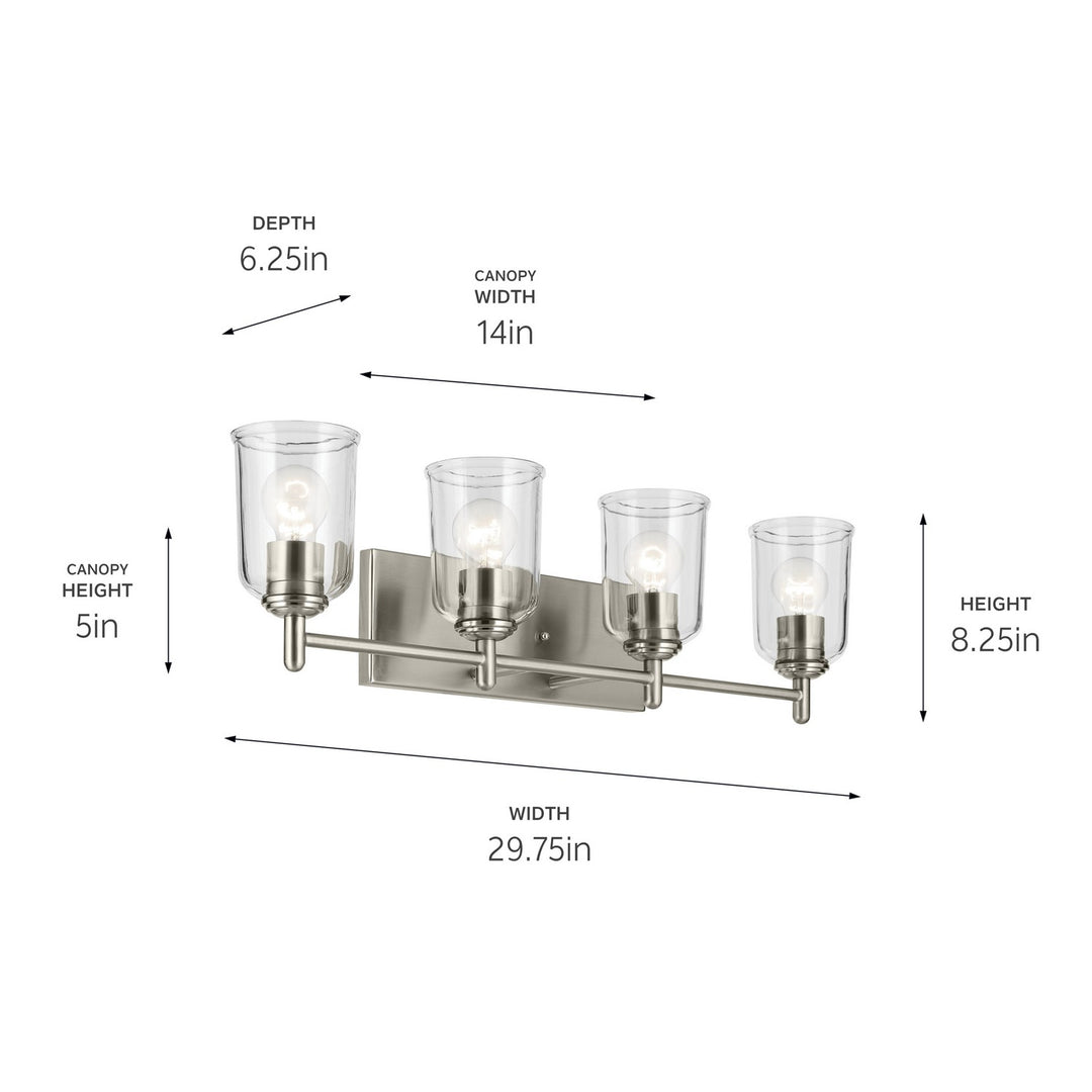 Kichler Canada - 45575NICLR - Four Light Bath - Shailene - Brushed Nickel