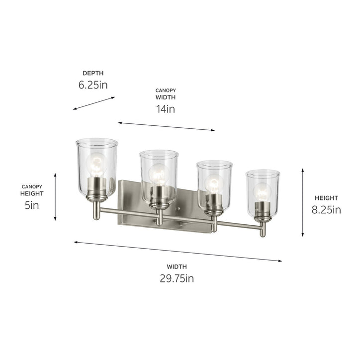 Kichler Canada - 45575NICLR - Four Light Bath - Shailene - Brushed Nickel