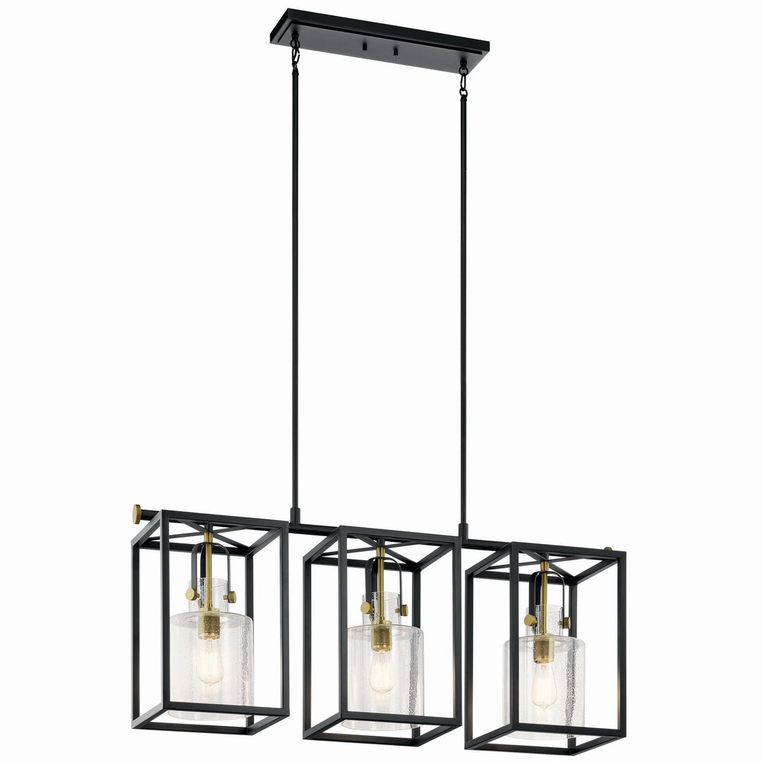 Kichler Canada - 52033NBR - Three Light Linear Chandelier - Kitner - Natural Brass