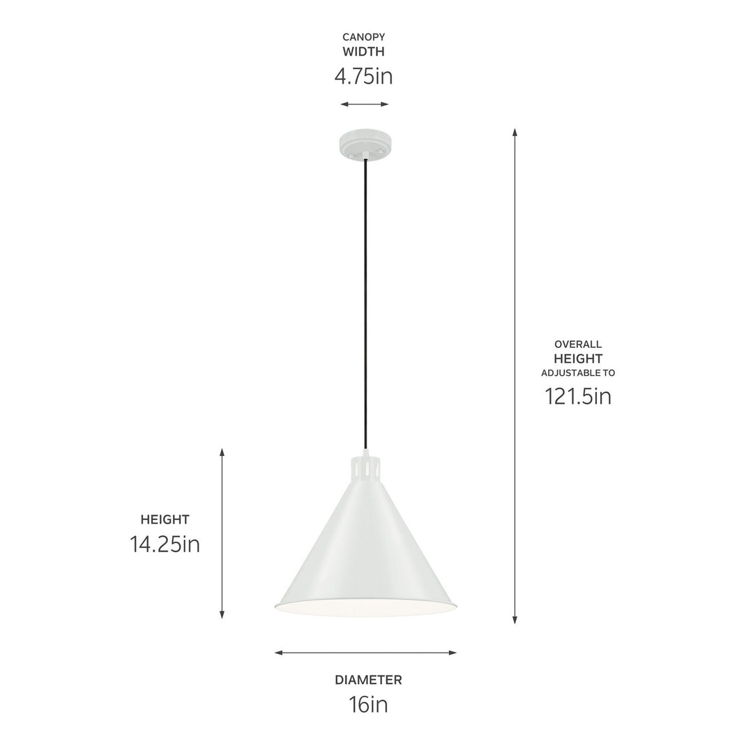 Kichler Canada - 52177WH - One Light Pendant - Zailey - White
