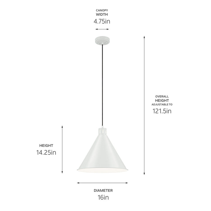 Kichler Canada - 52177WH - One Light Pendant - Zailey - White