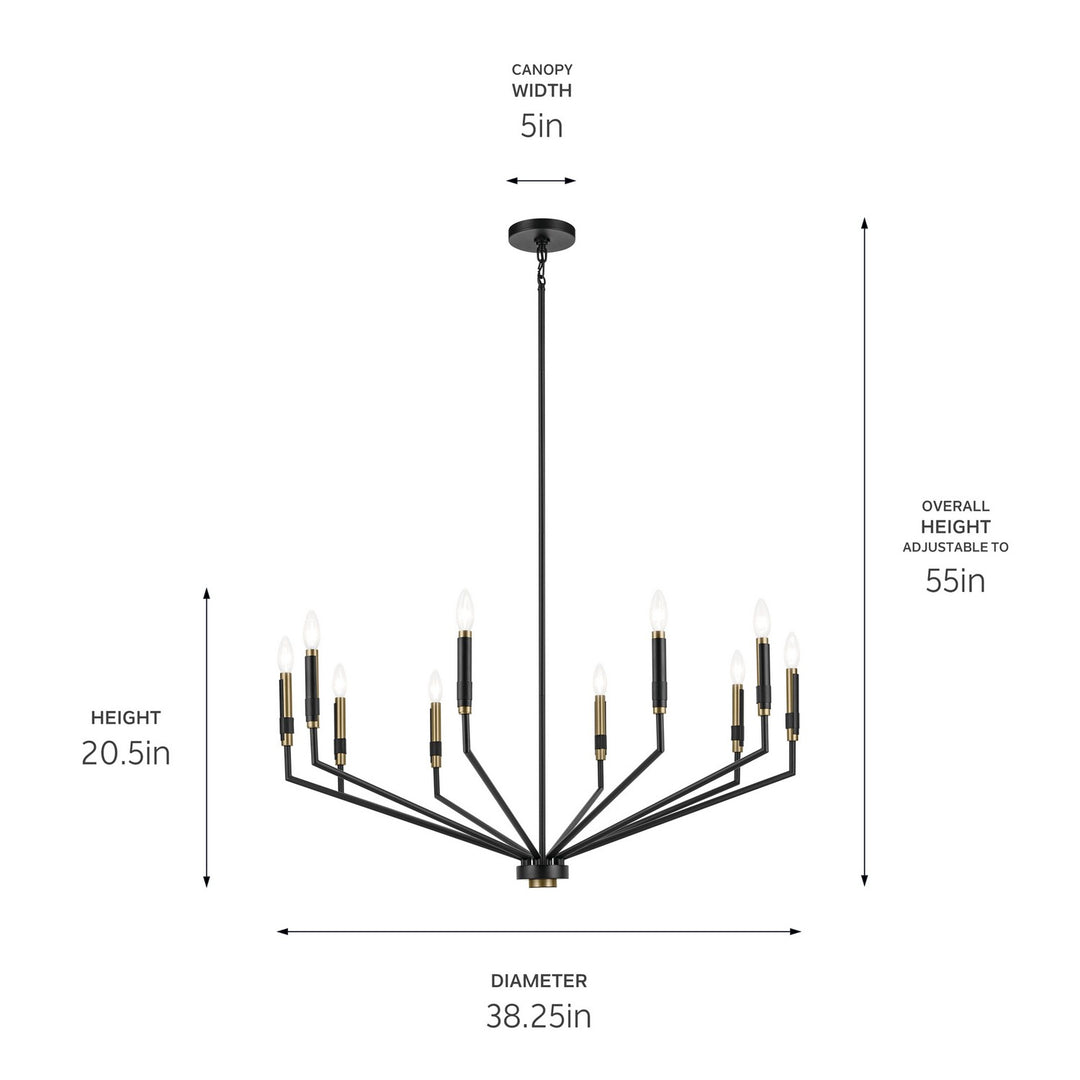 Kichler Canada - 52348BK - Ten Light Chandelier - Armand - Black