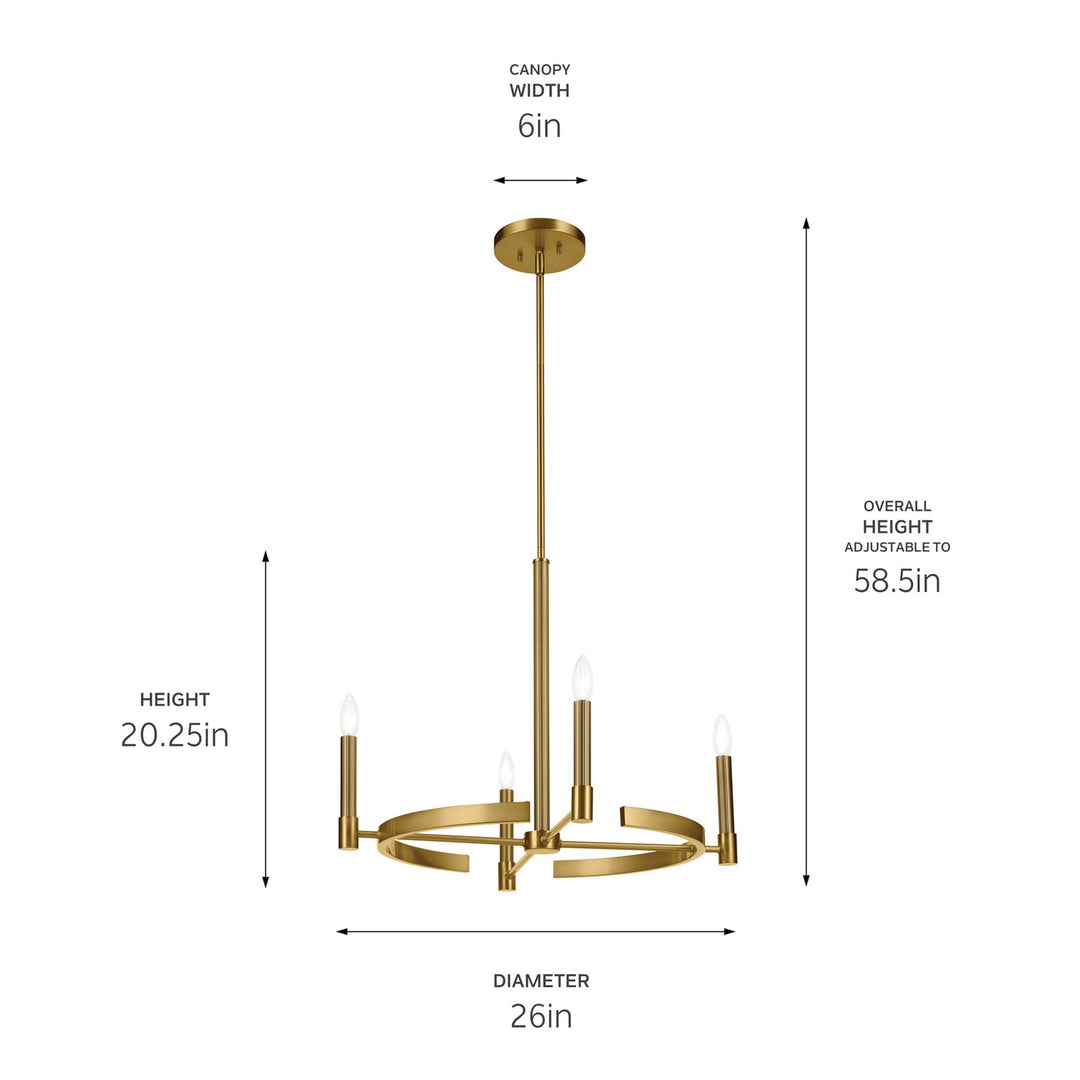 Kichler Canada - 52426BNB - Four Light Chandelier - Tolani - Brushed Natural Brass
