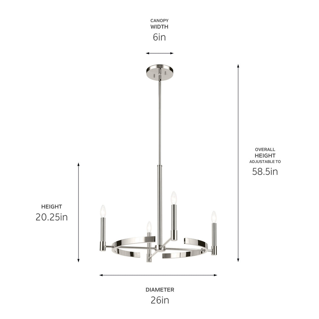 Kichler Canada - 52426PN - Four Light Chandelier - Tolani - Polished Nickel