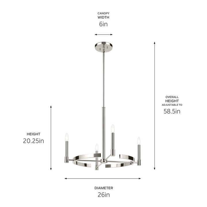 Kichler Canada - 52426PN - Four Light Chandelier - Tolani - Polished Nickel