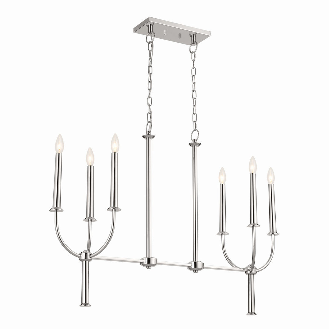 Kichler Canada - 52495PN - Six Light Linear Chandelier - Florence - Polished Nickel