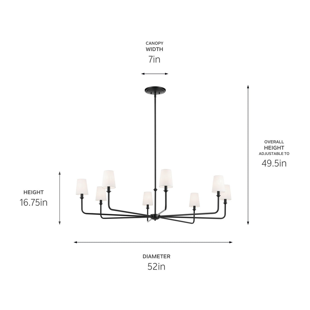 Kichler Canada - 52521BK - Eight Light Chandelier - Pallas - Black