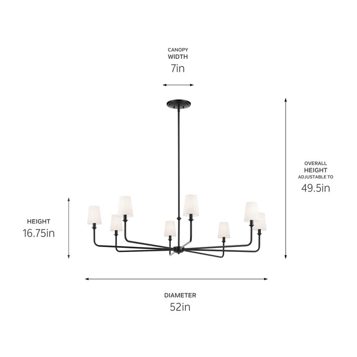 Kichler Canada - 52521BK - Eight Light Chandelier - Pallas - Black