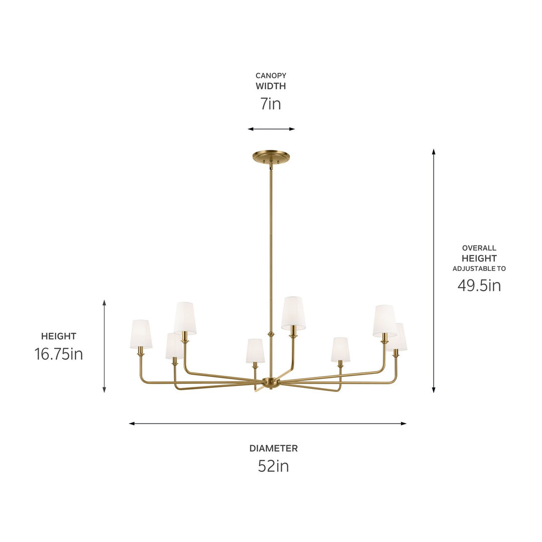 Kichler Canada - 52521BNB - Eight Light Chandelier - Pallas - Brushed Natural Brass
