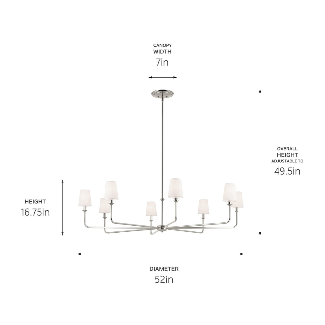 Kichler Canada - 52521PN - Eight Light Chandelier - Pallas - Polished Nickel