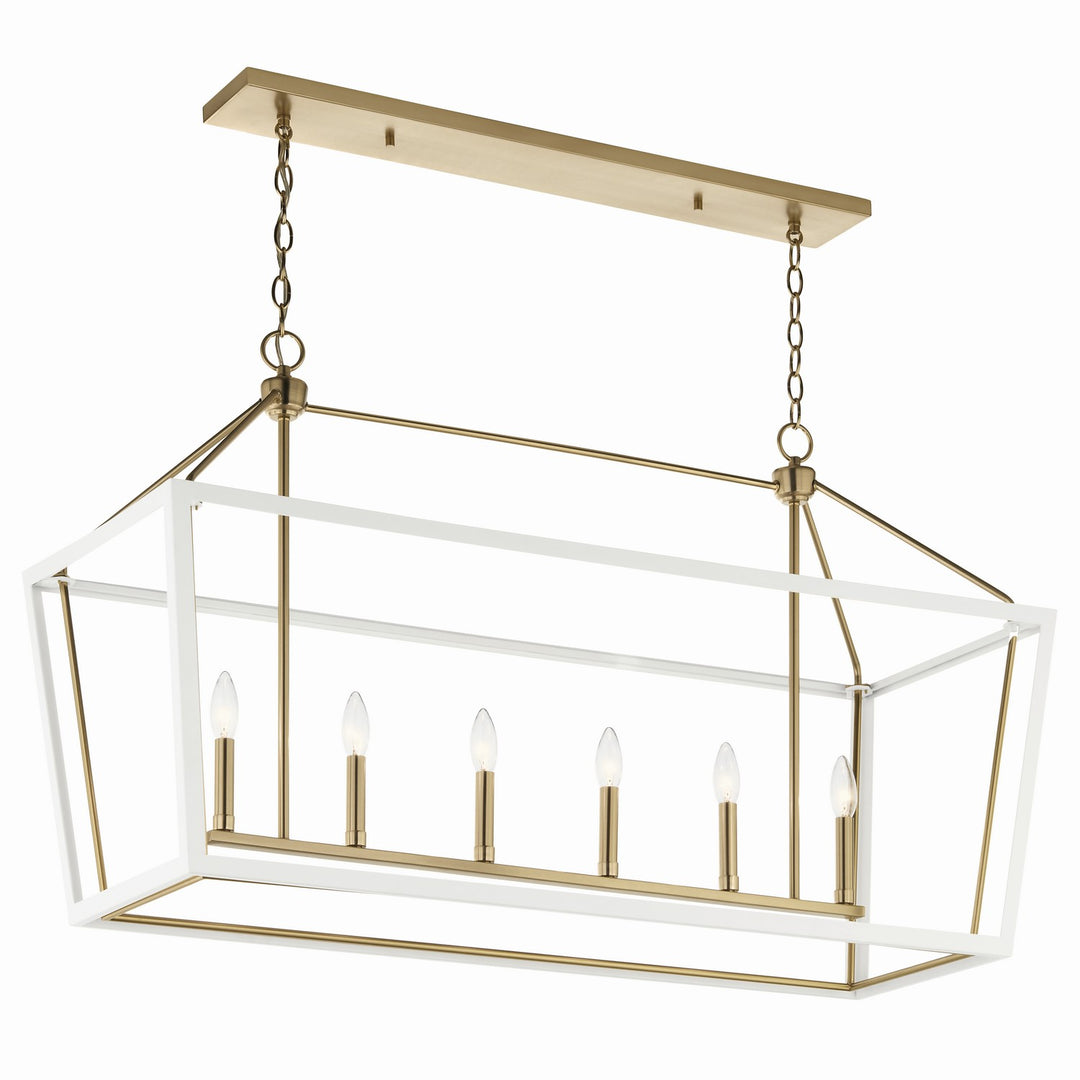 Kichler Canada - 52622CPZWH - Six Light Linear Chandelier - Delvin - Champagne Bronze