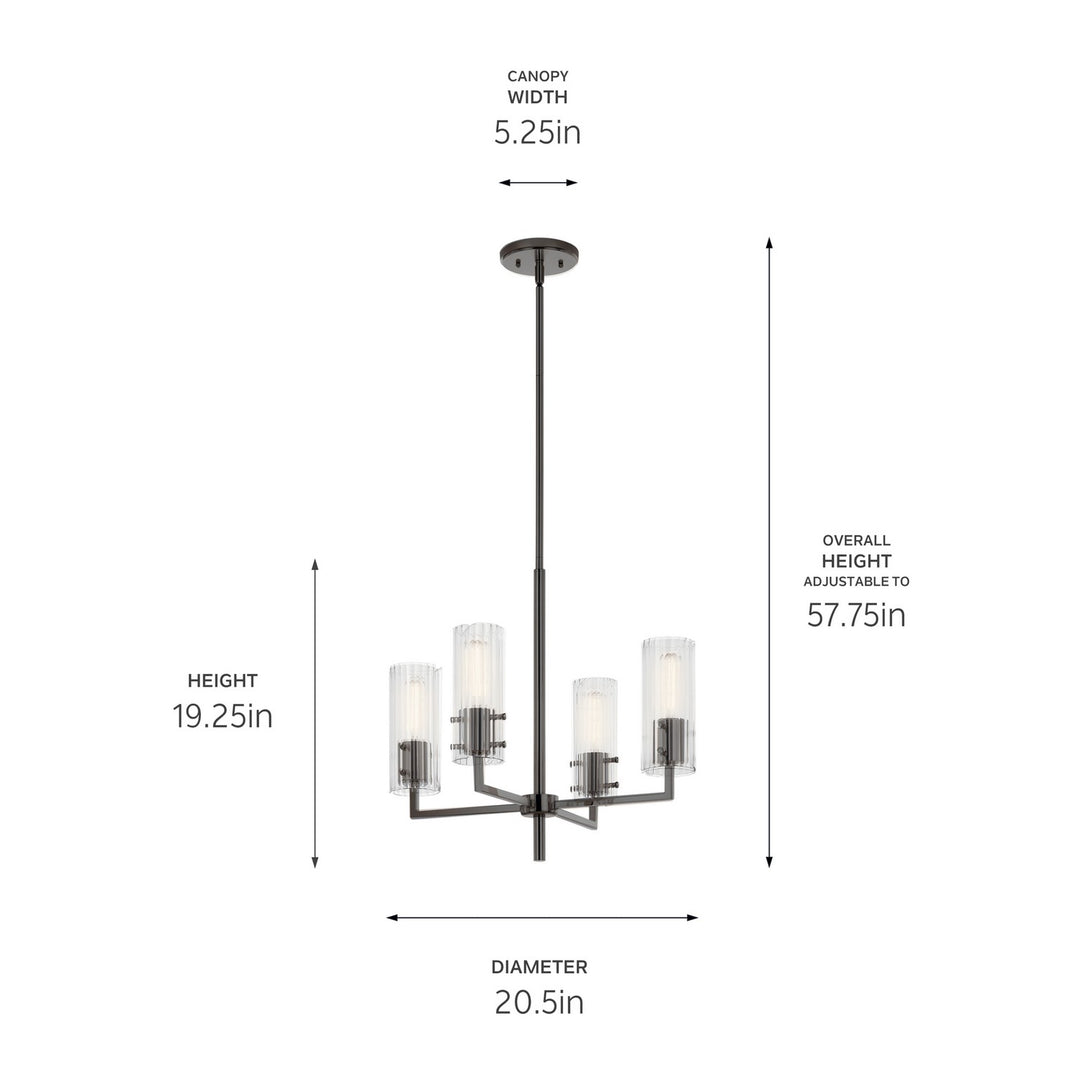 Kichler Canada - 52678BK - Four Light Chandelier - Velestino - Black