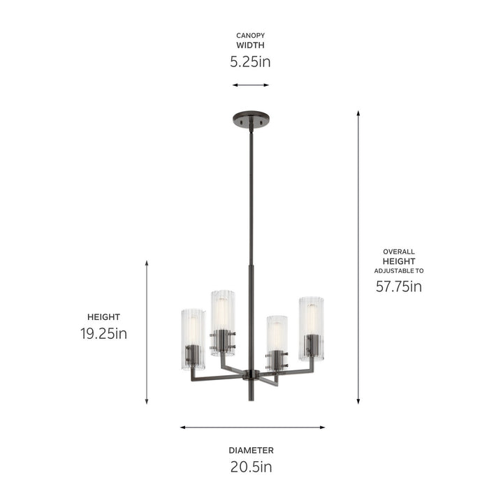 Kichler Canada - 52678BK - Four Light Chandelier - Velestino - Black