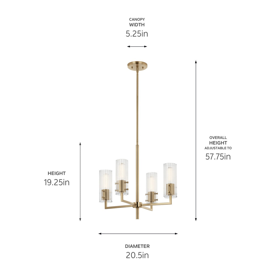Kichler Canada - 52678CPZ - Four Light Chandelier - Velestino - Champagne Bronze
