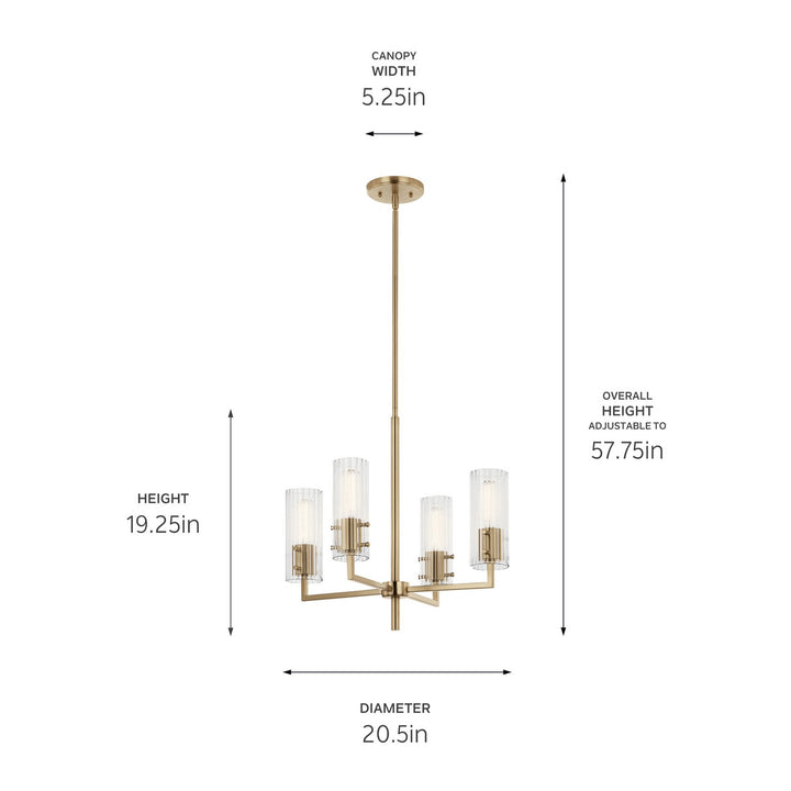 Kichler Canada - 52678CPZ - Four Light Chandelier - Velestino - Champagne Bronze