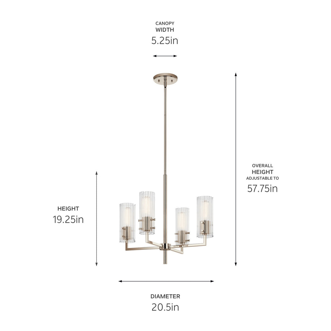 Kichler Canada - 52678PN - Four Light Chandelier - Velestino - Polished Nickel