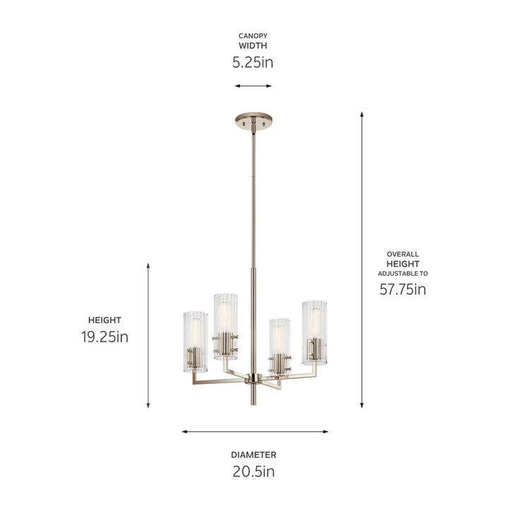 Kichler Canada - 52678PN - Four Light Chandelier - Velestino - Polished Nickel