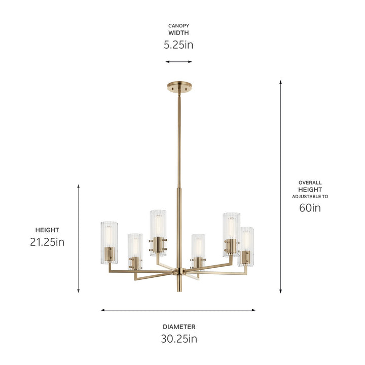 Kichler Canada - 52679CPZ - Six Light Chandelier - Velestino - Champagne Bronze