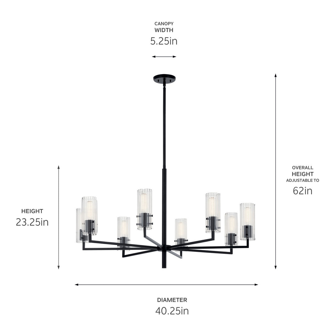 Kichler Canada - 52680BK - Eight Light Chandelier - Velestino - Black