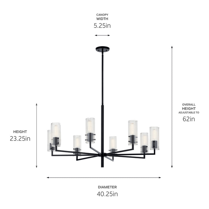 Kichler Canada - 52680BK - Eight Light Chandelier - Velestino - Black