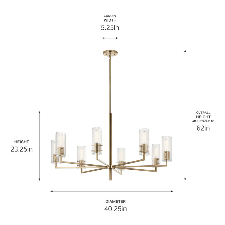 Kichler Canada - 52680CPZ - Eight Light Chandelier - Velestino - Champagne Bronze