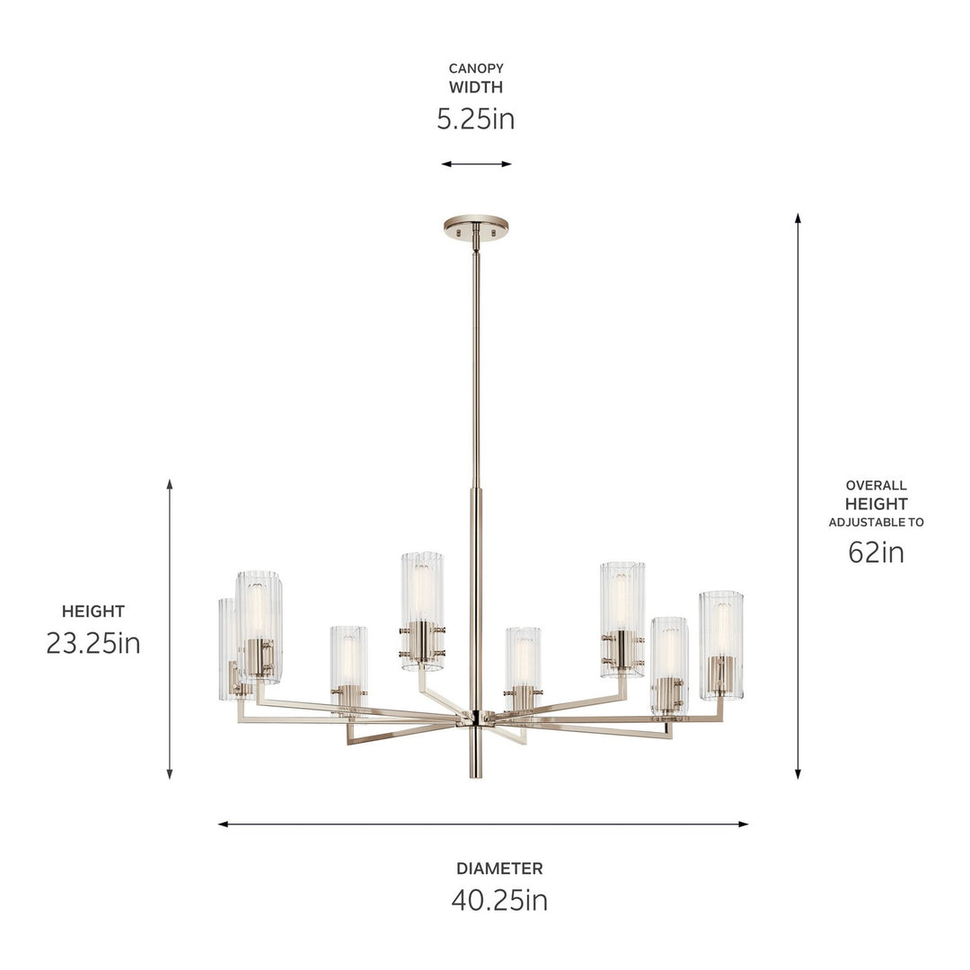 Kichler Canada - 52680PN - Eight Light Chandelier - Velestino - Polished Nickel