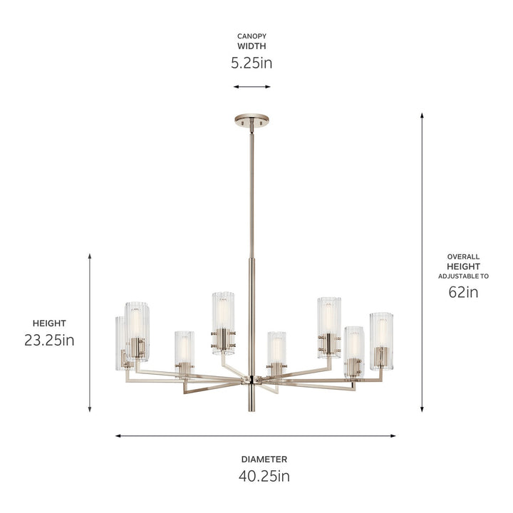 Kichler Canada - 52680PN - Eight Light Chandelier - Velestino - Polished Nickel