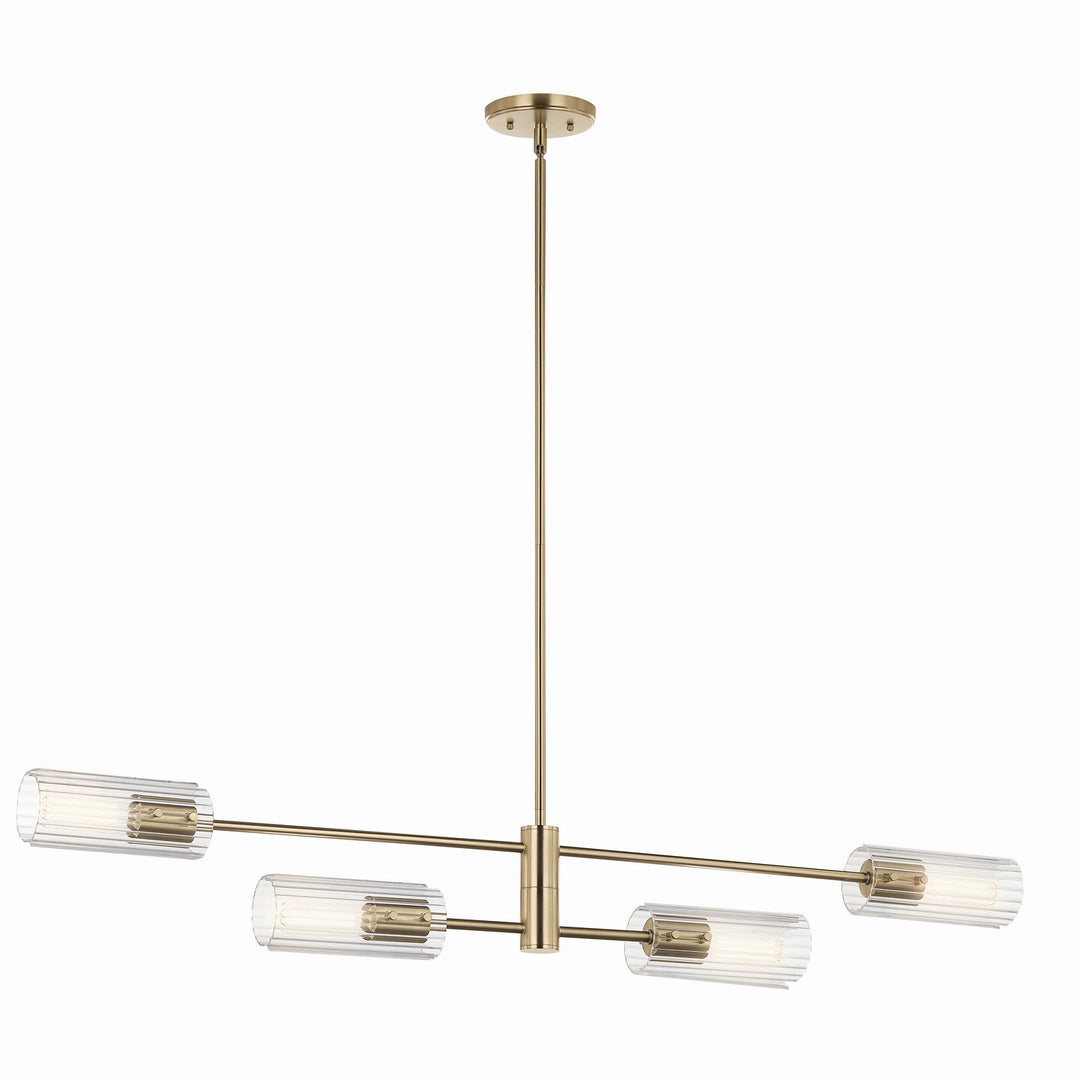 Kichler Canada - 52681CPZ - Four Light Linear Chandelier - Velestino - Champagne Bronze
