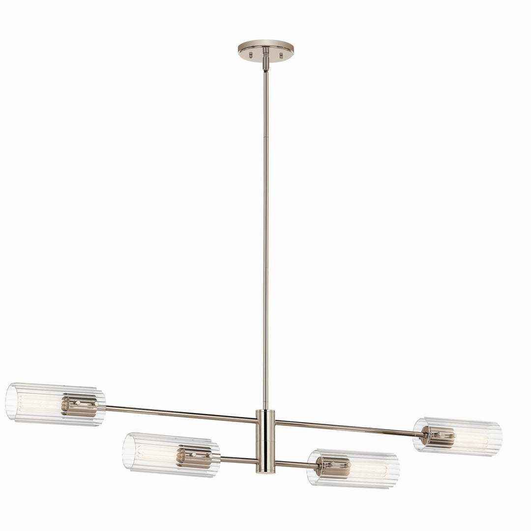 Kichler Canada - 52681PN - Four Light Linear Chandelier - Velestino - Polished Nickel