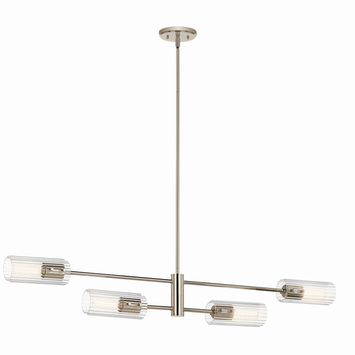 Kichler Canada - 52681PN - Four Light Linear Chandelier - Velestino - Polished Nickel