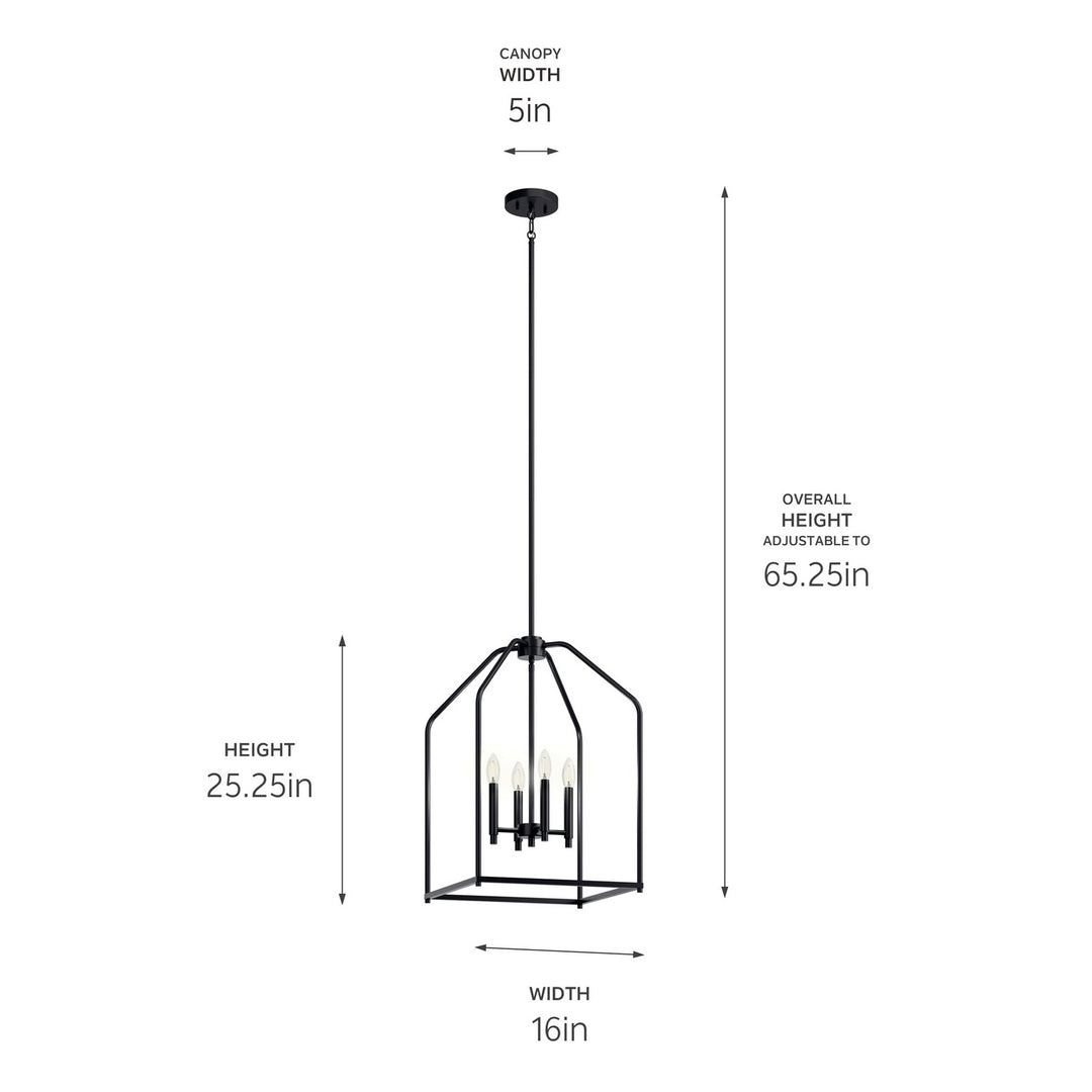 Kichler Canada - 52722BK - Four Light Foyer Pendant - Madden - Black